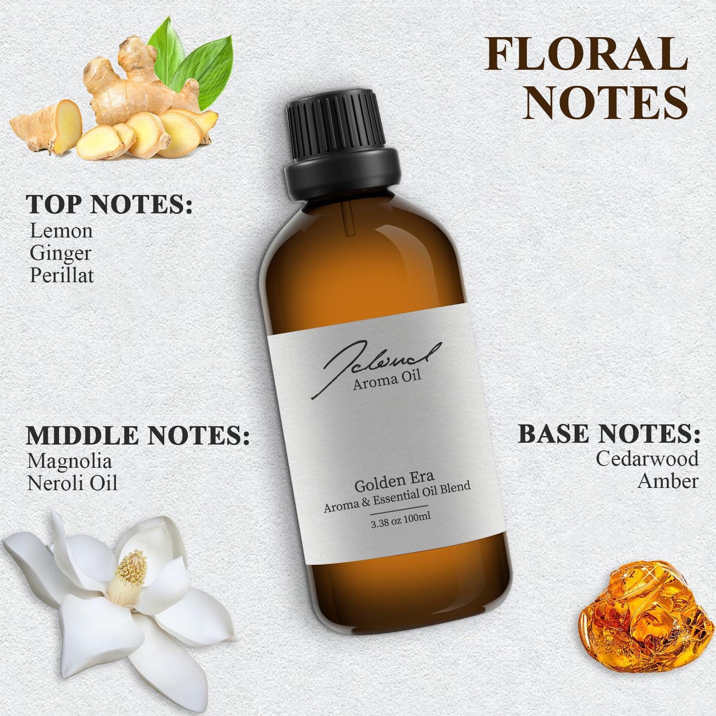 JCLOUD Golden Era Essential Oil – InterContinental Hotel Inspired Diffuser Oil (Amber & Neroli)