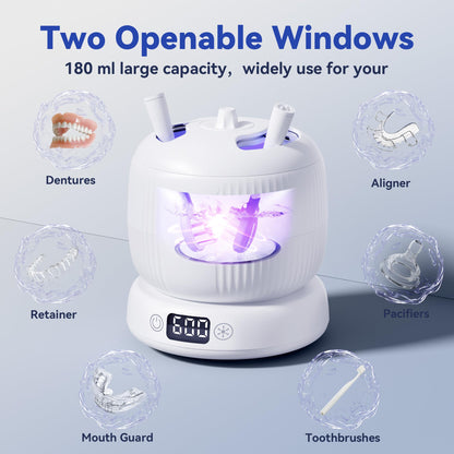 JEDIA 2025 Ultrasonic Retainer Cleaner – 45kHz, 4 Modes, 180ml