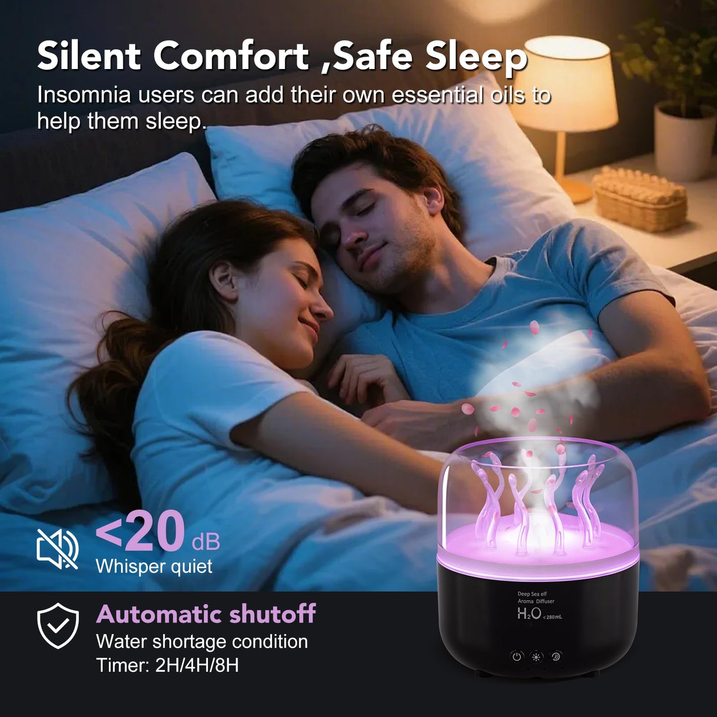 Jellyfish Humidifier Diffuser 280ml with Remote – Quiet Ultrasonic, 7-Color LED