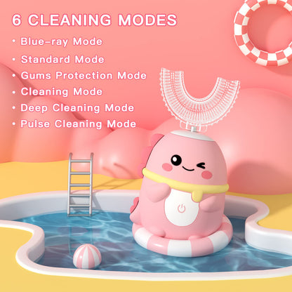 JIANLEJIA Kids Electric Toothbrush - U-Shaped Toddler Sonic, 360° Clean