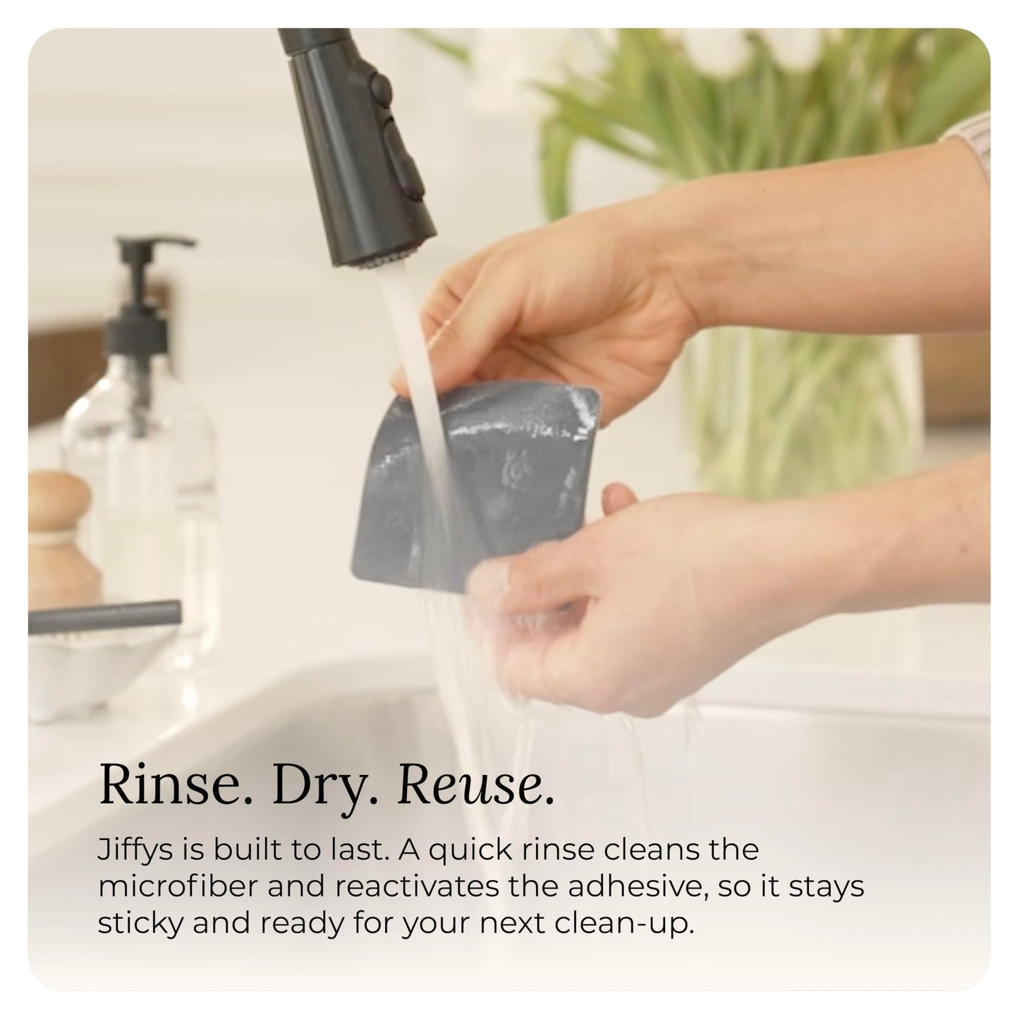 Jiffys Restickable Cleaning Pads – Reusable & Washable Multi-Surface Cleaner for Home & Kitchen, Ivory