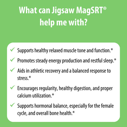 Jigsaw Health MagSRT Magnesium + B6, Folate & B12 | Timed-Release Mineral Supplement | 240 Tablets | 60 Servings