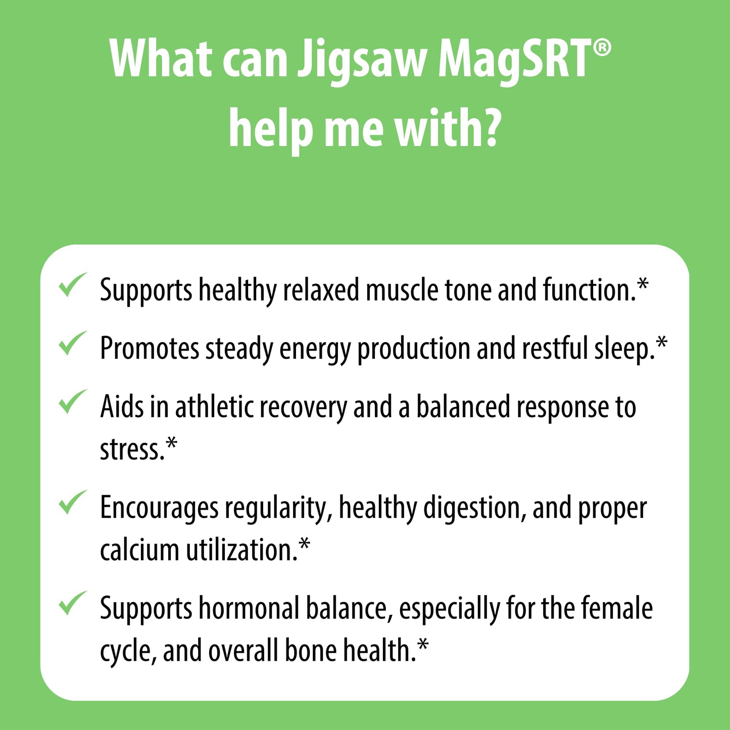 Jigsaw Health MagSRT Magnesium Supplement – Vitamin B6, Folate & B12 | 120 Tablets | 30 Servings
