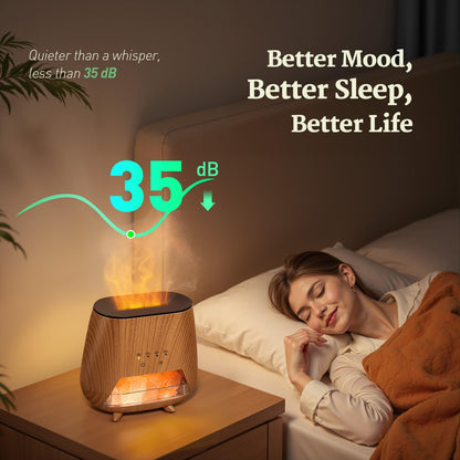 JJNJJN Essential Oil Diffuser for Home | 200ml Humidifier with Himalayan Pink Salt Lamp, 9-Color LED Night Light & Auto Off
