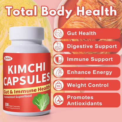 Jkrova Kimchi Capsules – Probiotics & Enzymes for Gut Health | 90 Vegan Capsules