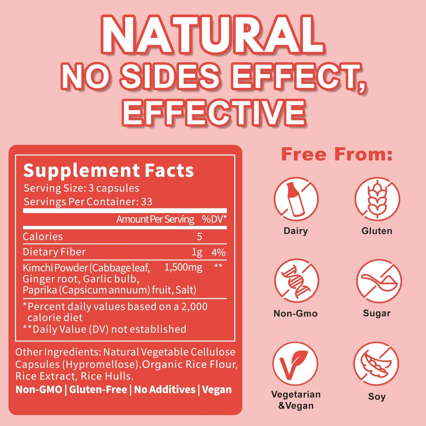 Jkrova Kimchi Capsules – Probiotics & Enzymes for Gut Health | 90 Vegan Capsules
