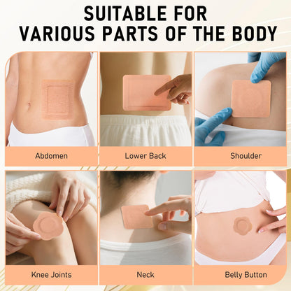 Joceiae 60 Pcs Castor Oil Patches – Self-Adhesive Castor Oil Pack Wraps (Leak-Proof, Portable, No Wash)