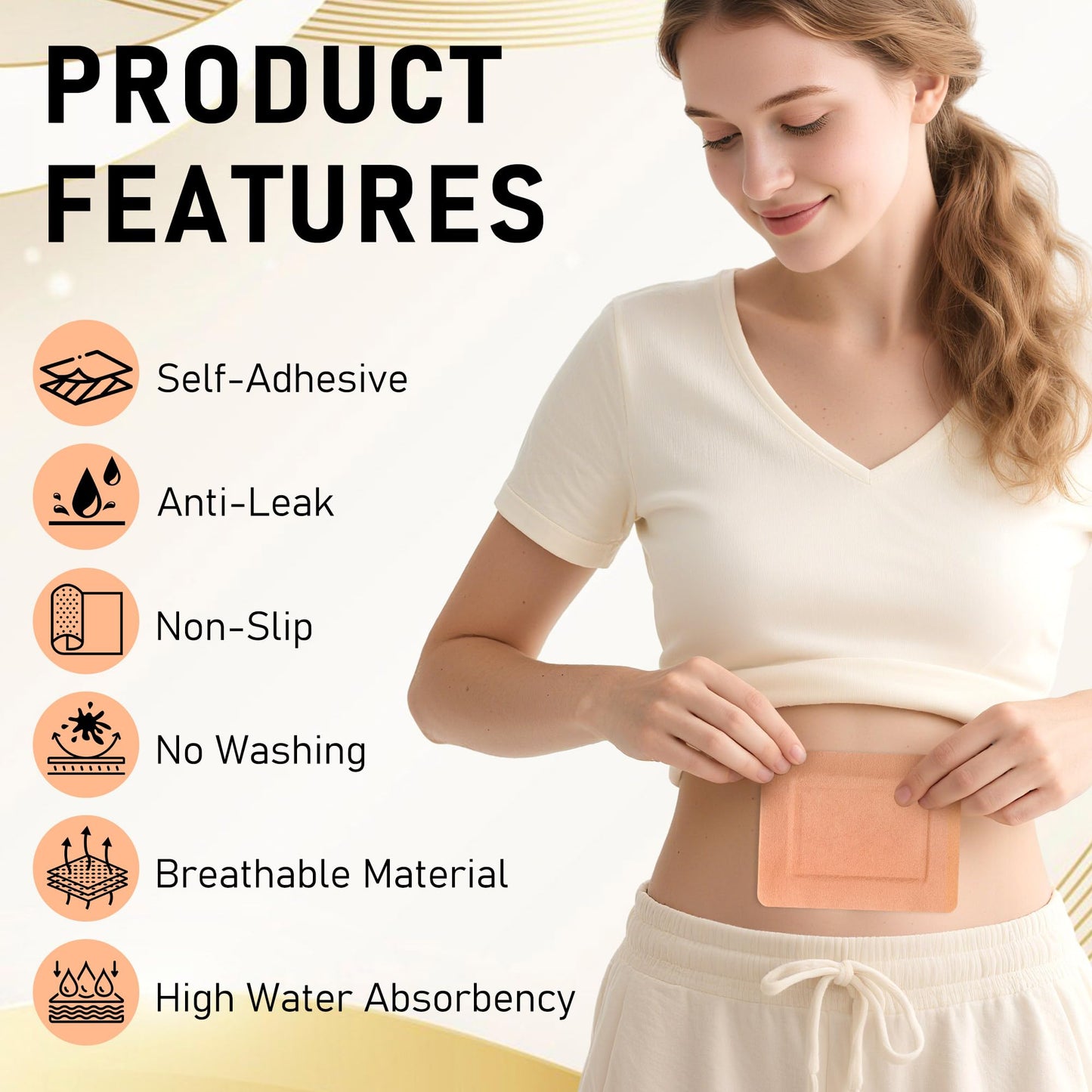 Joceiae 60 Pcs Castor Oil Patches – Self-Adhesive Castor Oil Pack Wraps (Leak-Proof, Portable, No Wash)