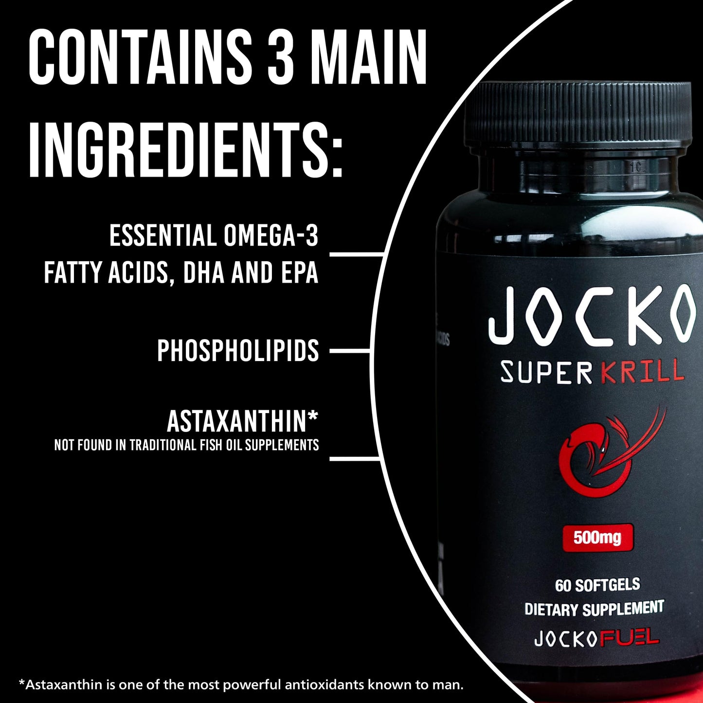 Jocko Fuel Antarctic Krill Oil 1000mg Softgels – Omega-3 DHA & EPA