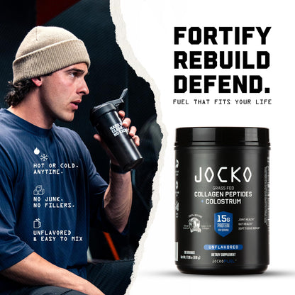 Jocko Fuel Collagen Powder with Colostrum – 15g Collagen + 2g Colostrum | Gut, Joint & Immune Support (30 Servings)