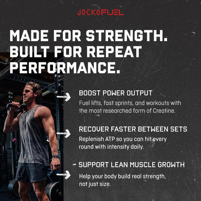 Jocko Fuel Creatine Stick Packs – Travel-Size Creatine Monohydrate, 30 Servings, Unflavored