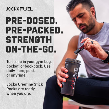 Jocko Fuel Creatine Stick Packs – Travel-Size Creatine Monohydrate, 30 Servings, Unflavored