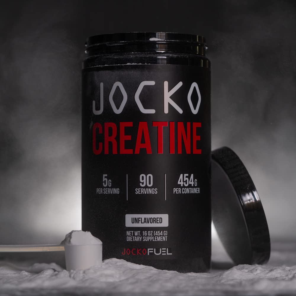 Jocko Fuel Creatine Monohydrate Powder – 90 Servings, 16 oz Jar, Unflavored