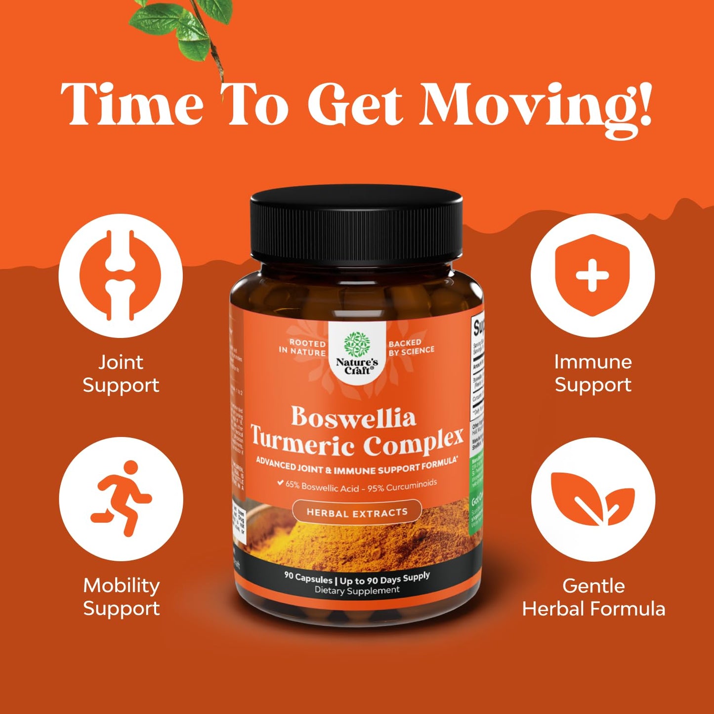 Boswellia Turmeric Capsules 500 mg – Joint & Immune Support | 90 Count