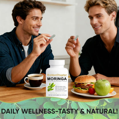 Golden Chapter Moringa Capsules – Iron, Magnesium, B12 & Vitamin C | Joint Support & Energy, 60 Count