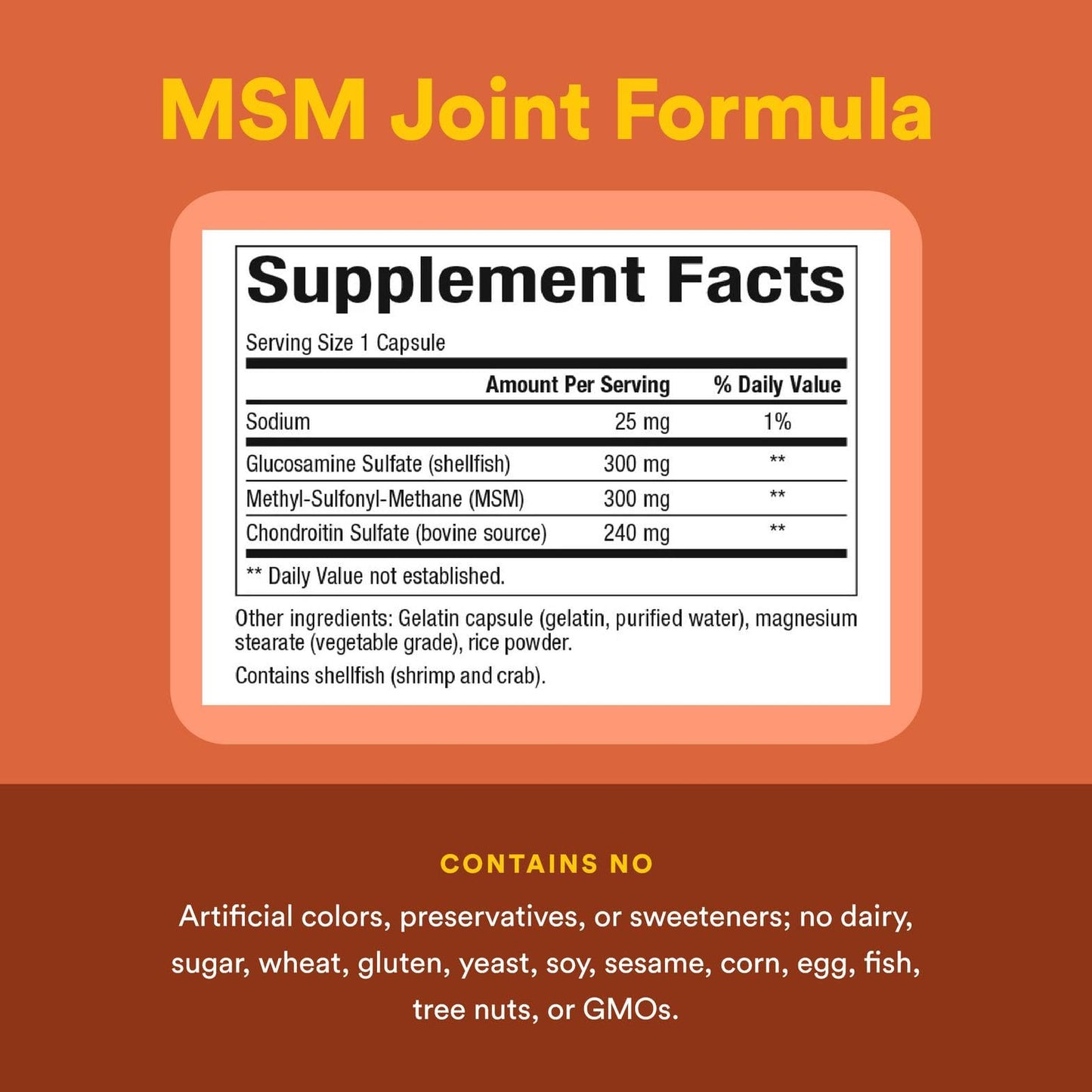 Natural Factors MSM Joint Formula – Supports Healthy Joints & Mobility | 180 Capsules