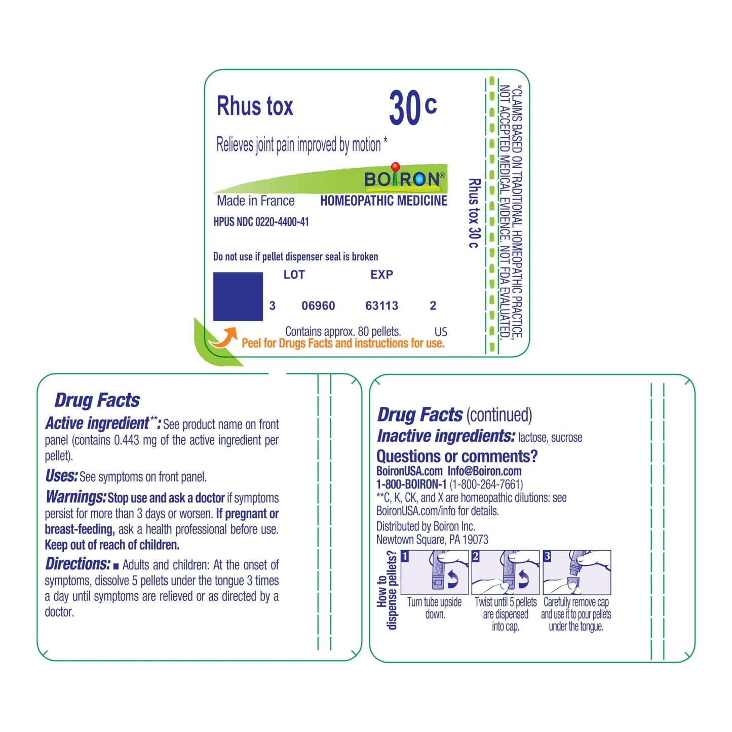 Boiron Rhus Toxicodendron 30C – Homeopathic Joint Pain Relief (80 Pellets)