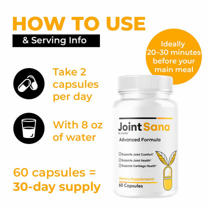 (5 Pack) Joint Sana Capsules – Official JointSana Supplement, 300 Capsules