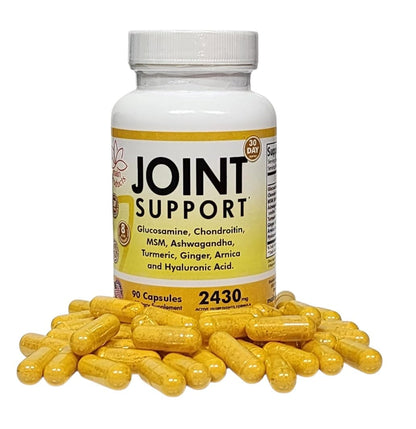 Joint Support 2430mg – Glucosamine, Chondroitin, MSM, Hyaluronic Acid (90 Capsules)