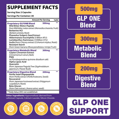 Jorrwatee GLP ONE Probiotic — 14-in-1 for Digestion, Energy & Gut Health, 60 Counts