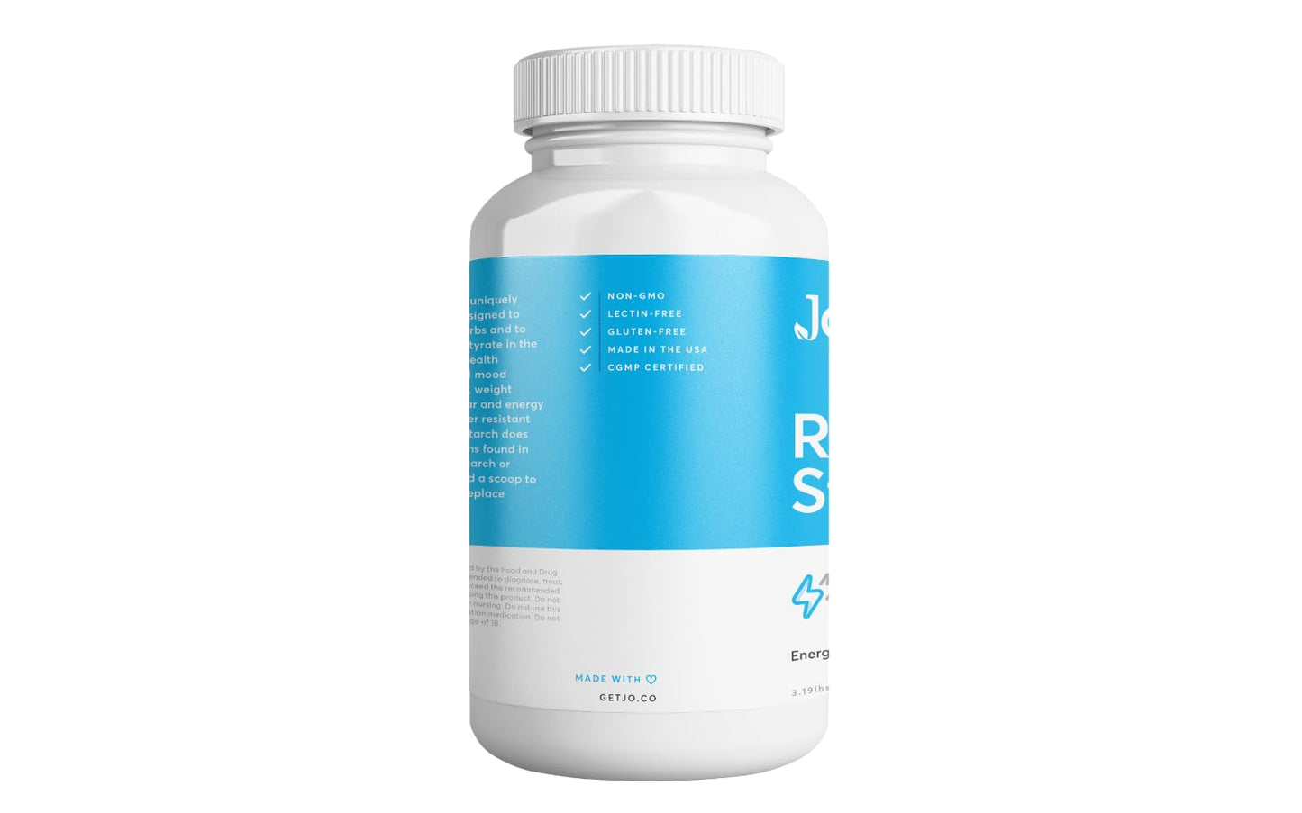 Jo’s Resistant Starch Powder – Premium Maize-Derived, Banana-Free (3LB) | Gut Health & Energy