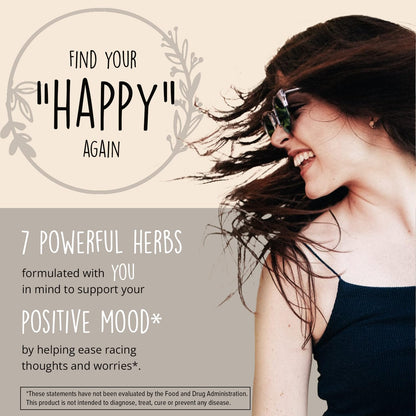 Joy-Filled Mood Support - 7-Herb Complex with St. John's Wort | Plant-Based Stress Relief | 60 Ct