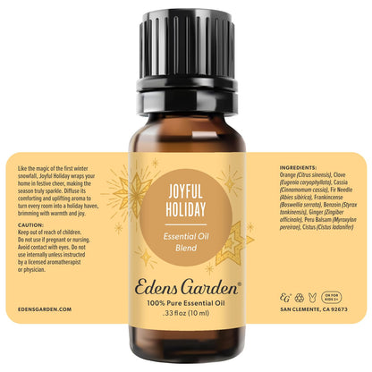 Joyful Holiday Essential Oil Blend by Edens Garden – 100% Pure Premium Grade, Christmas Diffuser Oil 10 ml