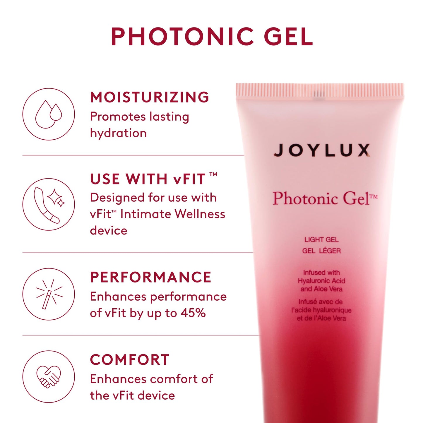 Joylux vFit 3-Pack: Red Light Device with Photonic Gel & Wipes for Home Feminine Wellness
