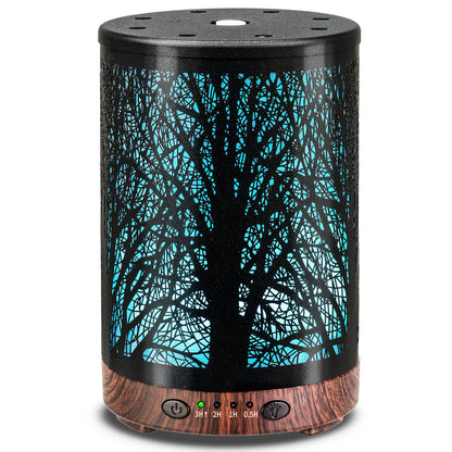 JOYOLO 120ML Metal Diffuser – Tree Pattern, Auto Shut-Off, 7 Color Lights