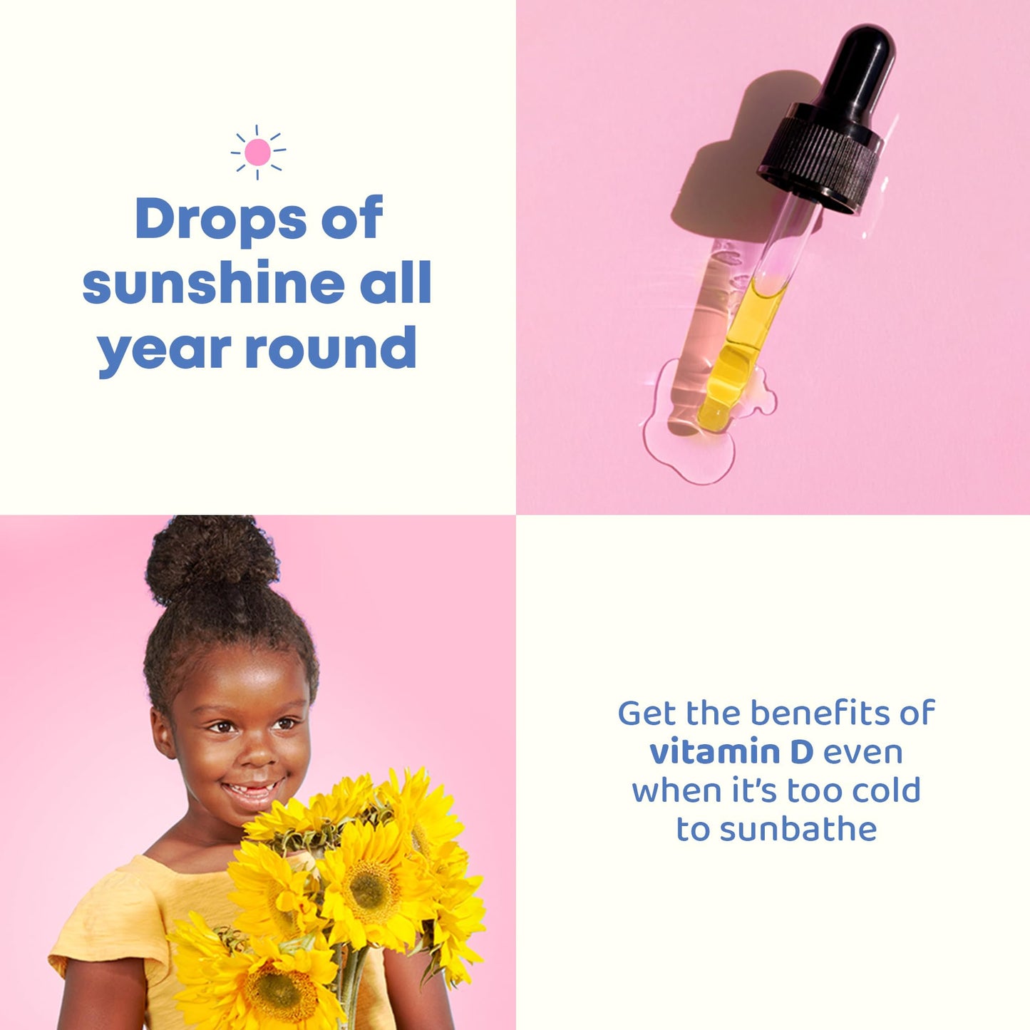 JoySpring Vitamin D3 Kids Drops with K2 – Liquid Vitamin D for Calcium Absorption & Joint Health | 360 Servings (2 oz) | Ages 3-18