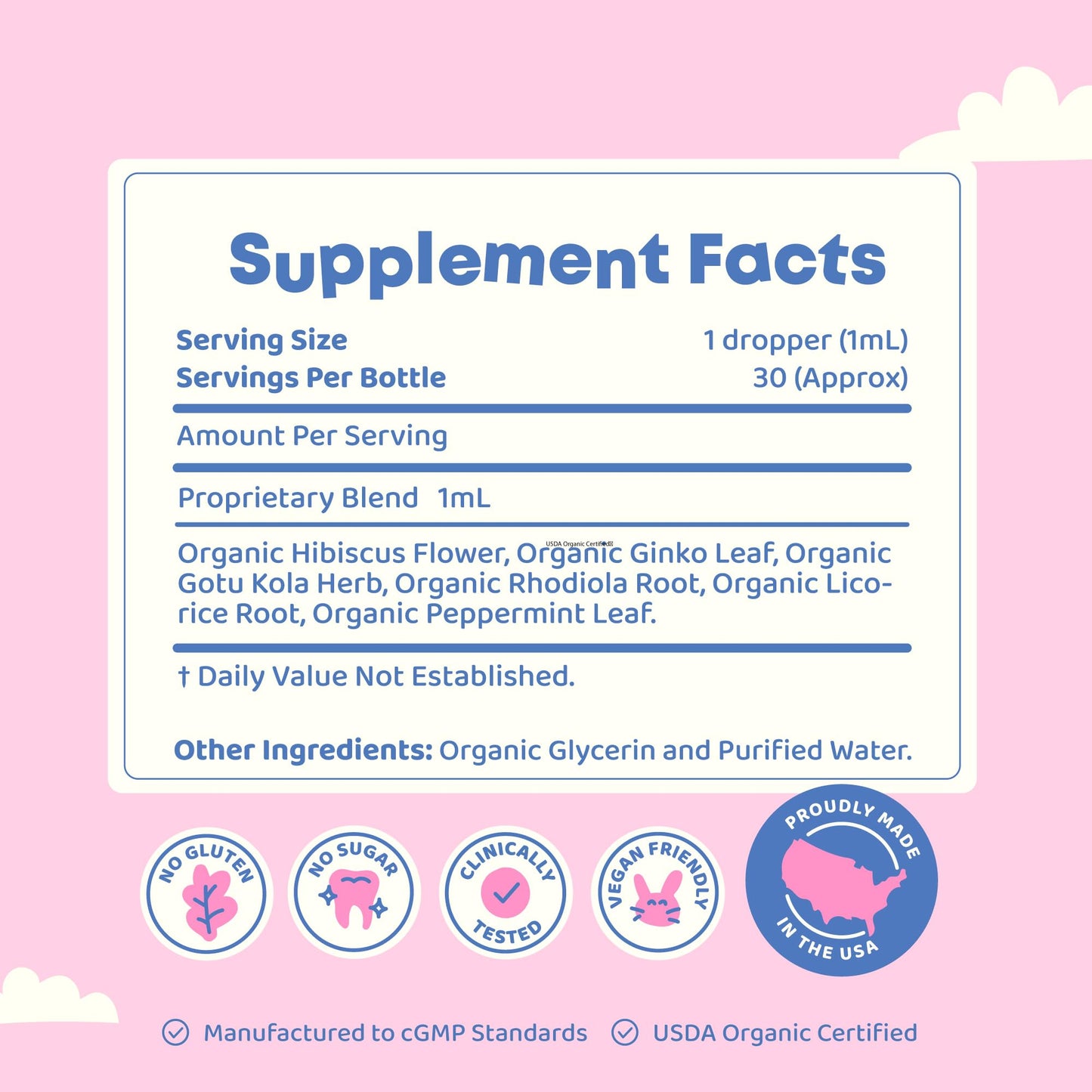JoySpring Genius Drops - Organic Focus Drops for Kids | Clinically Studied Focus Support | 120 Servings