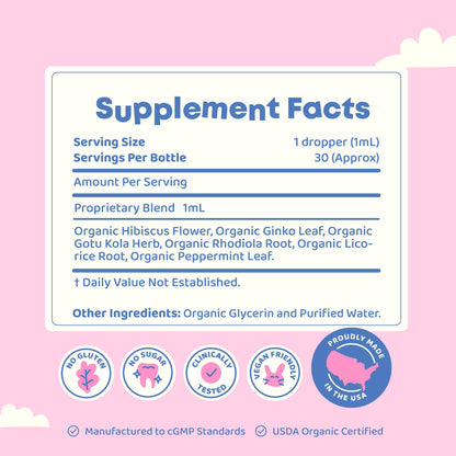 JoySpring Genius Drops for Kids – Clinically Proven Focus Supplement (1 fl oz, 30 Servings)