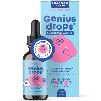 JoySpring Genius Drops Smartberry Vanilla – Kids Focus Liquid 1 fl oz
