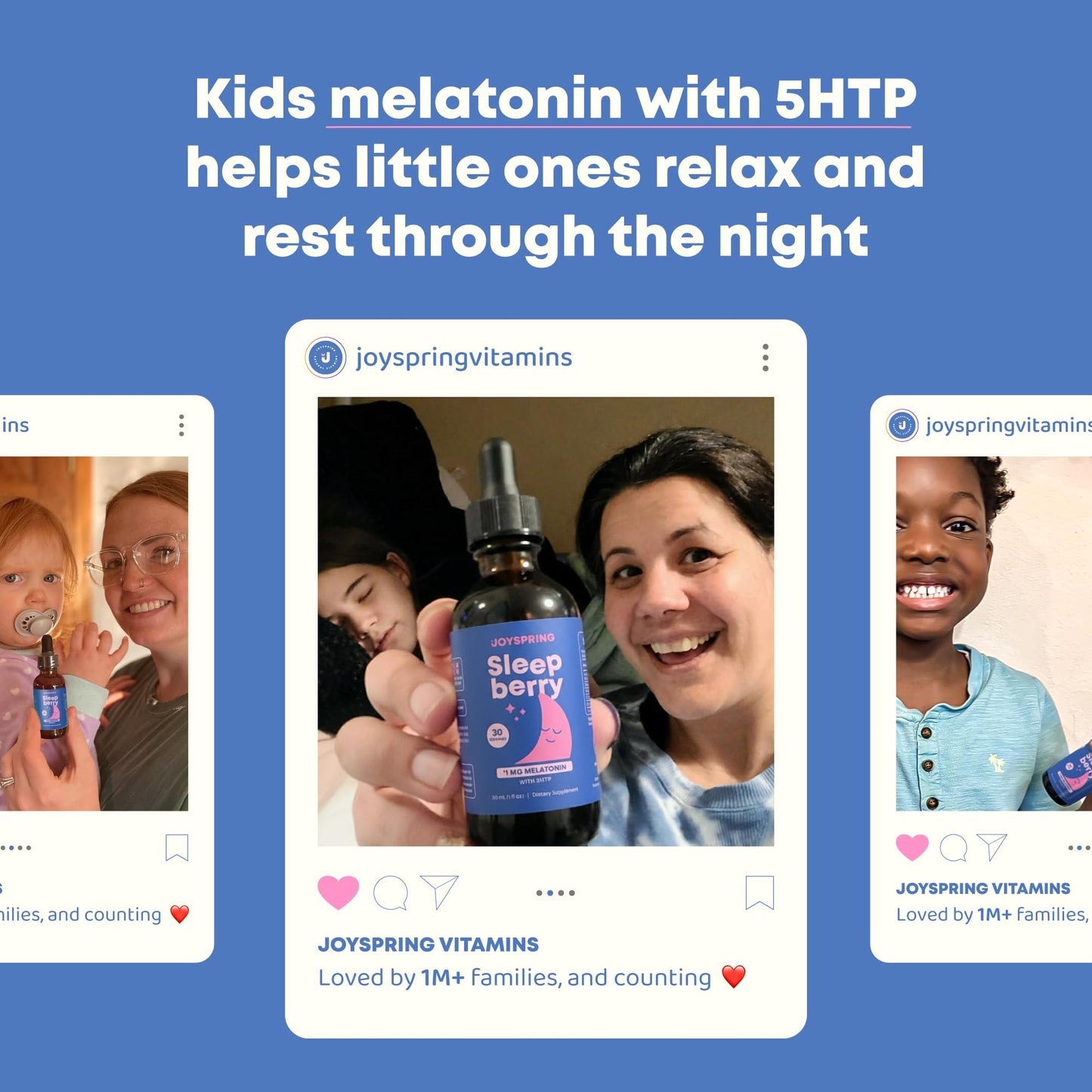 JoySpring Melatonin 1mg for Kids – Sugar-Free Liquid Sleep Support with 5-HTP & L-Theanine