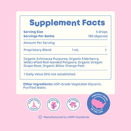 JoySpring Immune Drops – Kids & Family Immune Support Liquid (2 fl oz) with Echinacea, Elderberry