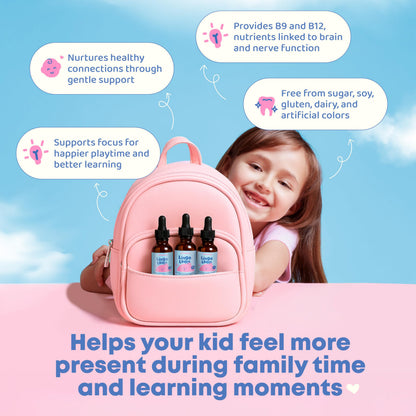 JoySpring LingoLeap B9 – L-Methylfolate 5-MTHF + Methyl B12 Kids Drops, 1 fl oz