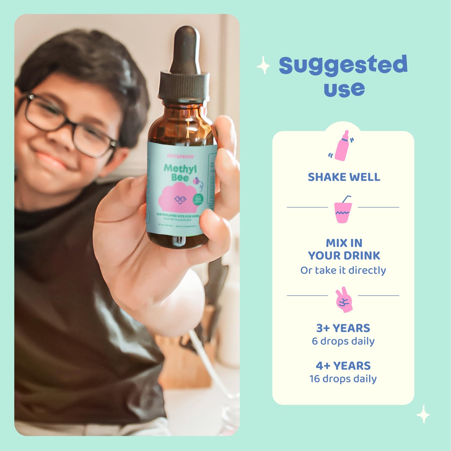 JoySpring MethylBee for Kids — 5-MTHF + Methyl B12 + P5P | Berry Lemonade Drops