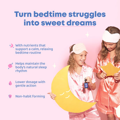 JoySpring Melatonin 1mg for Kids – Sugar-Free Liquid Sleep Support with 5-HTP & L-Theanine