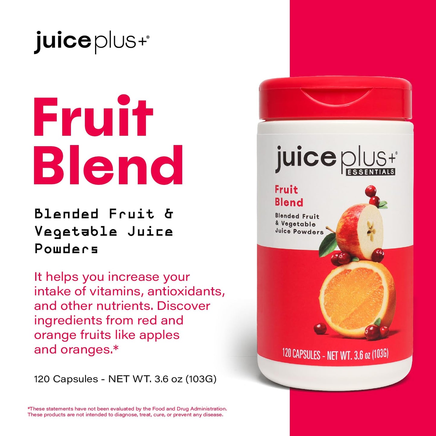 Juice Plus+ Fruit Blend: Plant-Based Whole Food Vitamins | Vegan, Gluten-Free, Non-GMO