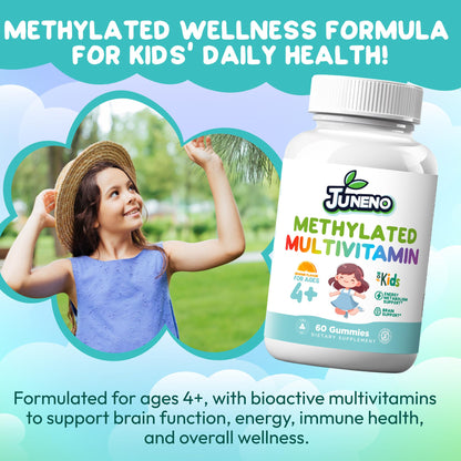 Juneno Methylated Multivitamin Gummies for Kids | MTHFR Support