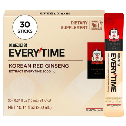 JUNG KWAN JANG Everytime Red Ginseng Stick 2000mg – Adaptogen Energy, Propolis, Caffeine Free