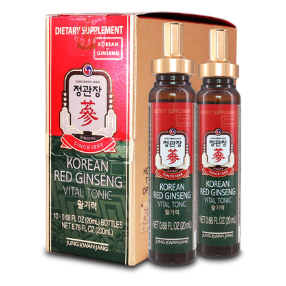JUNG KWAN JANG Vital Tonic – Korean Red Ginseng Energy Shot with Ginger (10 Count)
