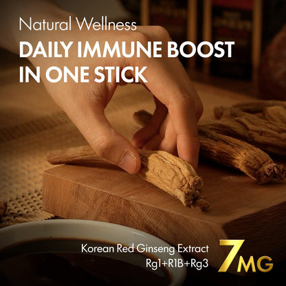 JUNGWONSAM 6-Year Korean Red Ginseng 365 | 100 Sticks | Vegan | 7mg Ginsenosides Per Stick | 100-Day Supply