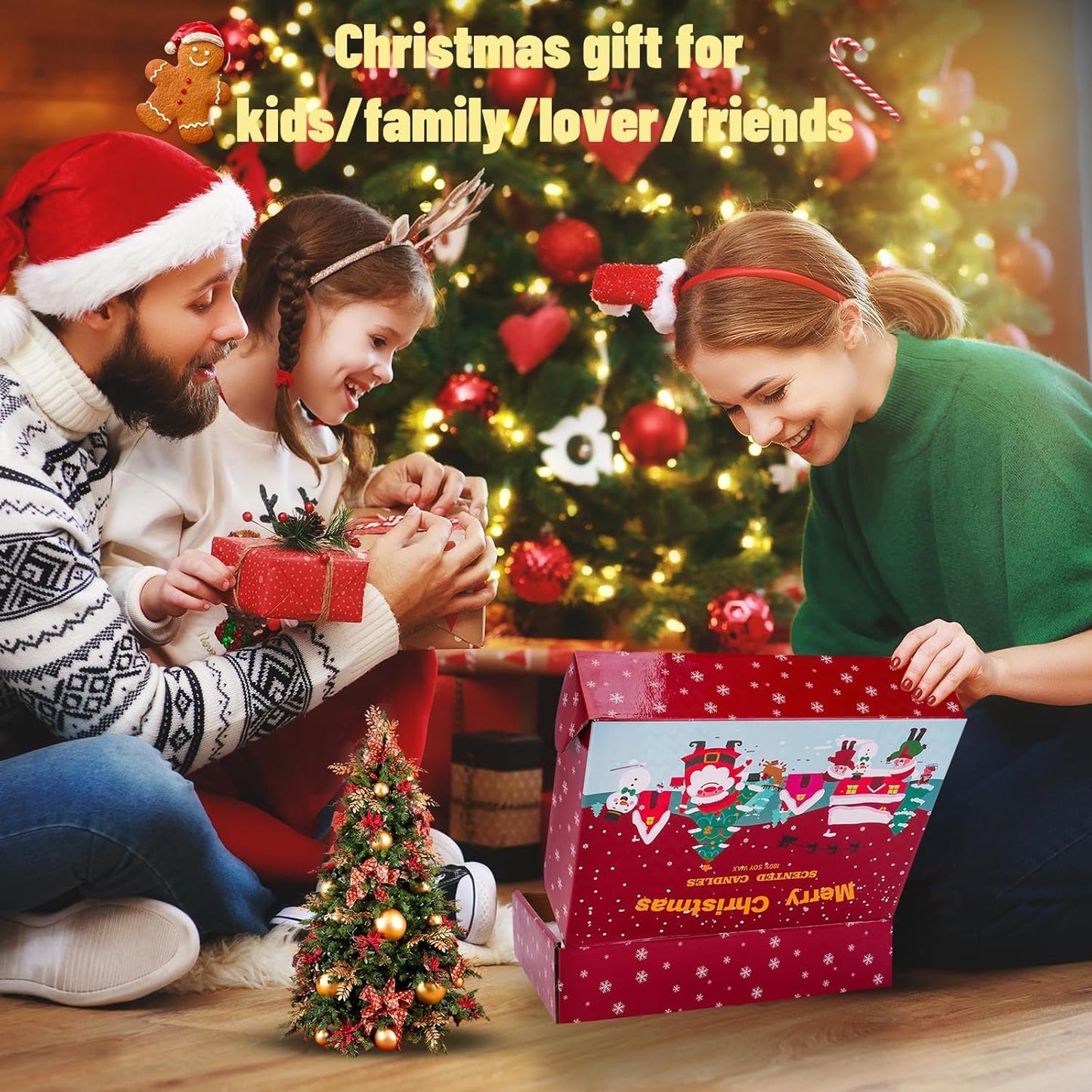 Christmas Scented Candles Gifts Set – 6 Pack, 2.5oz, Natural Soy Wax, Aromatherapy for Her