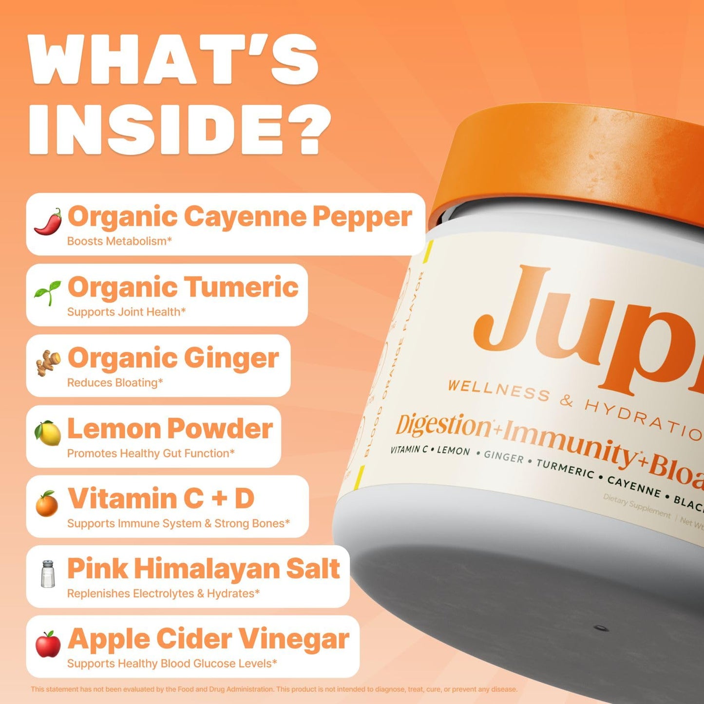 Jupi Hydration & Wellness Powder – Turmeric Ginger Shots, Vitamin C