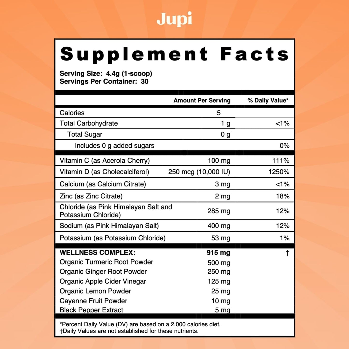 Jupi Hydration & Wellness Powder – Turmeric Ginger Shots, Vitamin C