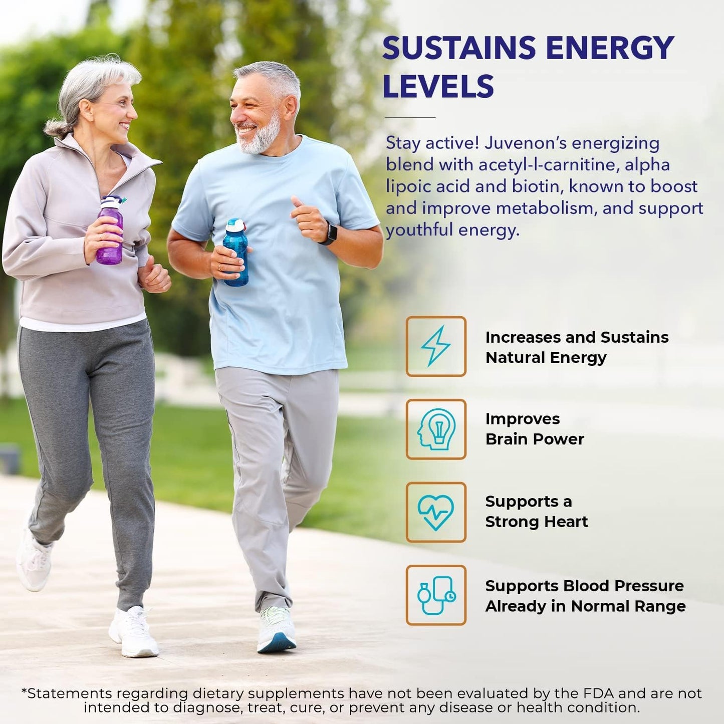 Juvenon Cellular Health | Acetyl L-Carnitine & Biotin for NAD+ Support, Energy & Focus – 90 Capsules