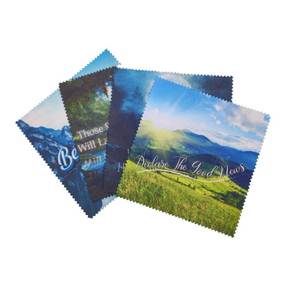 JW Community Microfiber Glasses Cloths Pack – Inspirational Double-Sided (Set of 4)