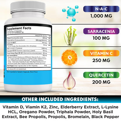 NEW AGE NAC Supplement with Vitamin D3, K2, Zinc – 180 Count