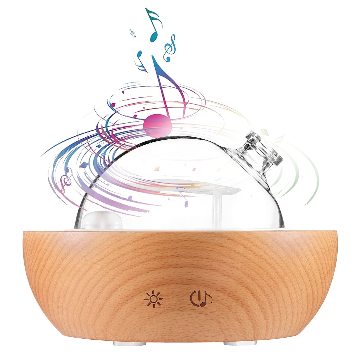 Kakoda Glass Essential Oil Diffuser | Wood Base + Bluetooth Speaker (2025)